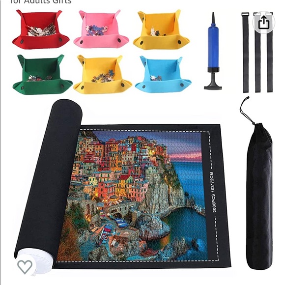 Other - Puzzle Mat. Puzzle piece holders, bag, mat, velcro straps & blow up.